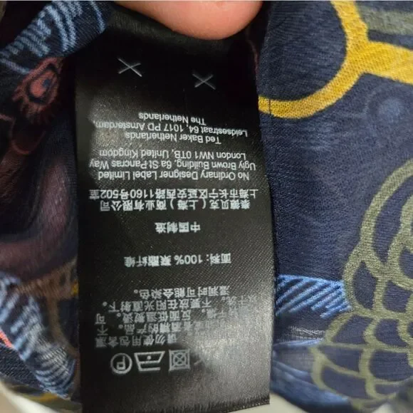 🐢 Ted Baker Juvena Floral Printed waterfall ruffle long sleeve top.Size 1.